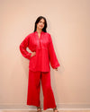 Red Checkered Relaxed Set