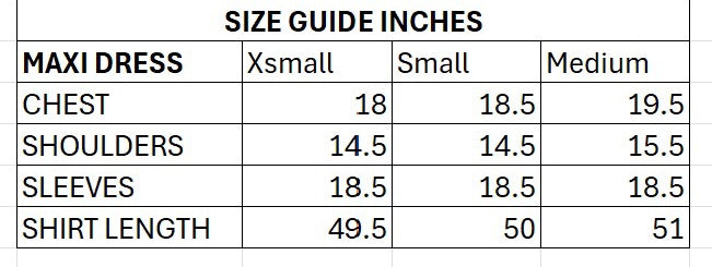 Size chart