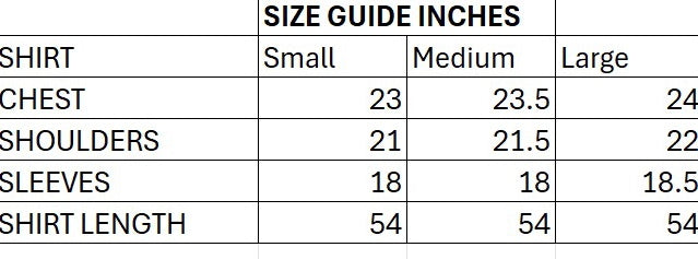 Size chart